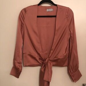 Lioness silk tie blouse